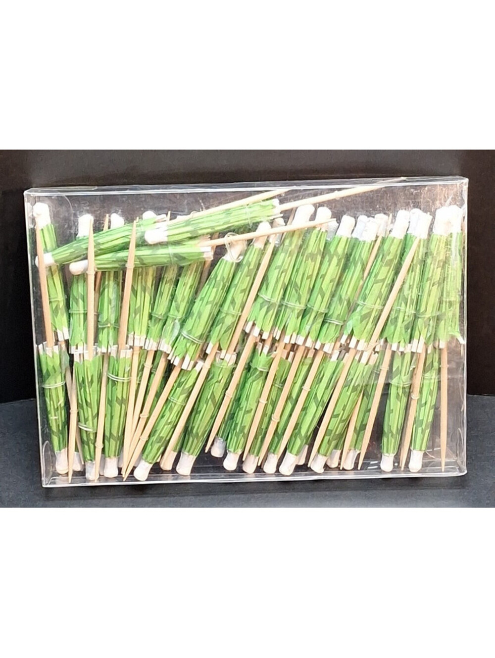 50 Green Natural Bamboo Cocktail Umbrella Parasol Design Party Decoration Sealed
